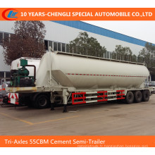 Tri-Axles 55cbm V Type Vrac Ciment Semi-Remorque